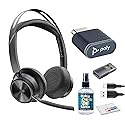 Poly (Plantronics Voyager Focus 2 UC Stereo Bluetooth USB-C-C Headset +USB-C/A Adapter (Microsoft Teams Certified) (9T9J6AA) Bundle Including: Goby…