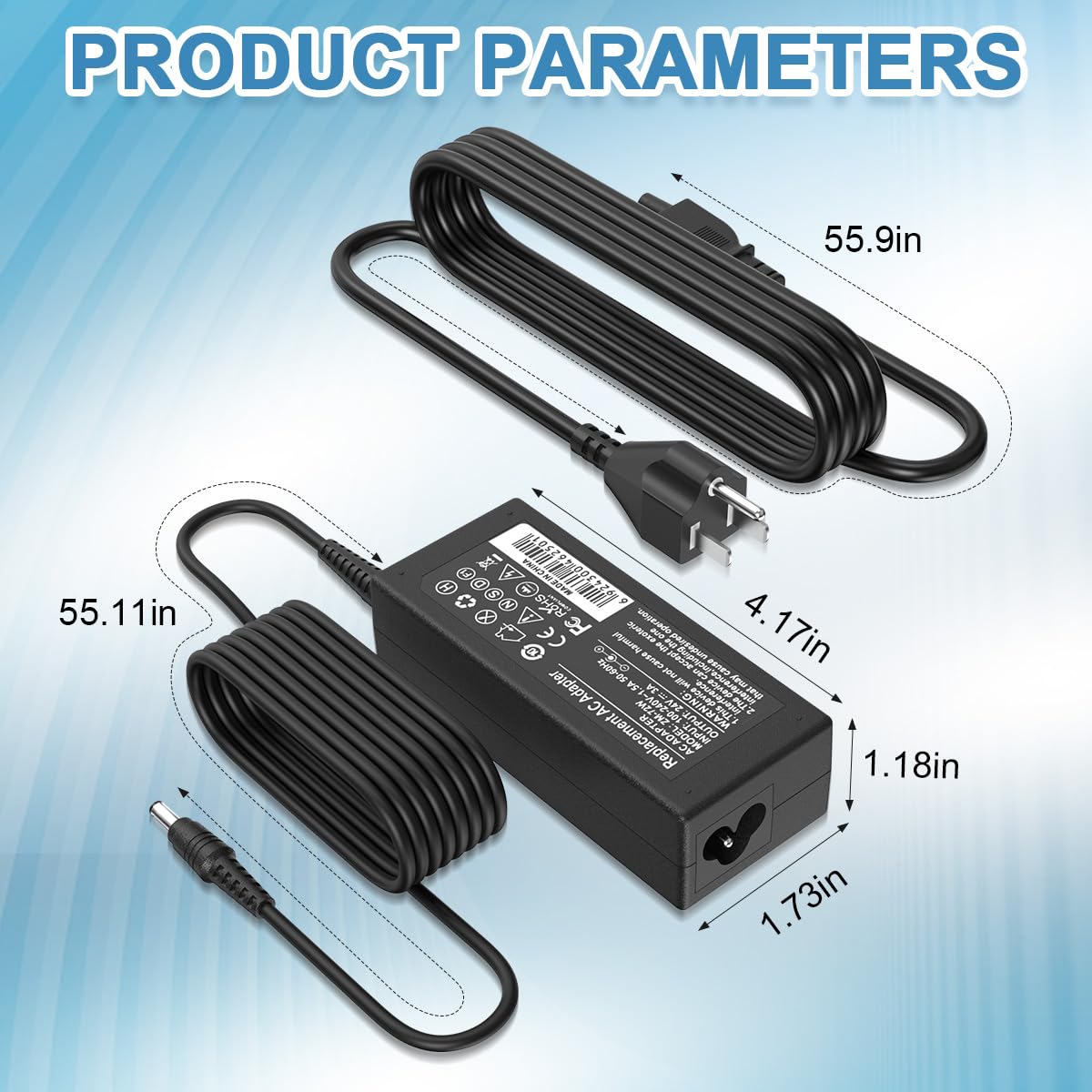 EAGLEGGO AC 100-240V to DC 24V 3A Power Supply Adapter Replacement for Fujitsu Image Scanner FI-Series fi-7160 fi-7180 fi-7260 fi-7280 PA03586-B015…