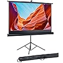 Pyle 60 Inch Portable Projector Screen with Tripod Stand - Fold Out Roll Up, HD Premium 16:9 Aspect Ratio, Matte Viewing Surface for Indoor