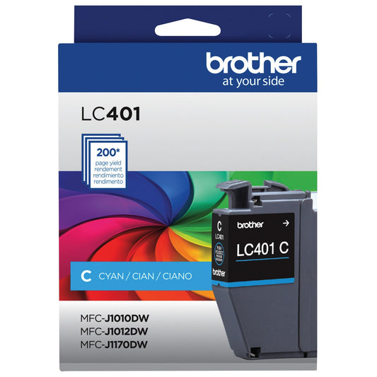 Brother Genuine LC401C Standard-Yield Cyan Ink Cartridge