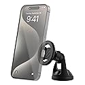 Scosche SMS2WD MagicMount MagSafe Suction Cup Phone Mount for Car Windshield/Dashboard Cell Phone Holder Compatible with Popsocket, Magnetic Stand