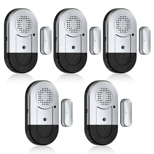 Sanjie Door Window Alarms - 5 Pack,125dB,Volume Control,Window Door Open Alarm Sensors for Kids Safety/Dementia/Pool,Wireless Sensors Keep Your Home