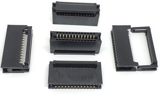 PC Accessories 26 Pins 2.54mm IDC Card Edge Connector for 1.27mm Flat Ribbon Cable, 26P CE26 5-Pack