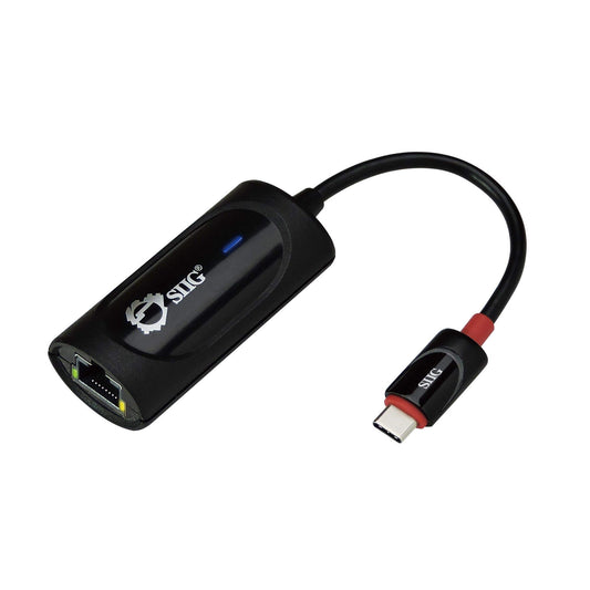 SIIG USB Type C to Gigabit Ethernet Adapter - 10/100/1000 Mbps LAN adapter for Windows and Mac Systems, Thunderbolt 3 (Black)