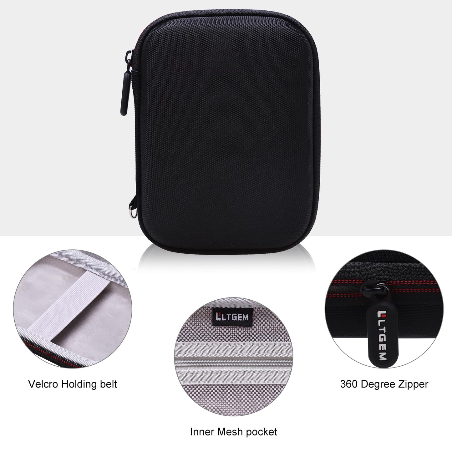 LTGEM Hard Case for Canon Ivy 2 Mini/Ivy Mini Photo Printer and Canon Ivy CLIQ CLIQ+ CLIQ 2 CLIQ+2 Instant Camera Printer(Black + Gray)