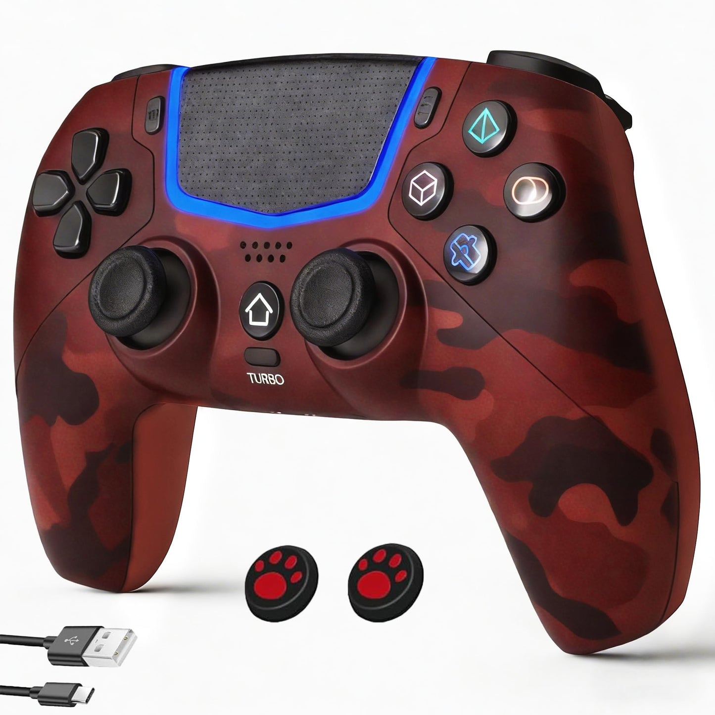 Linhugame Wireless Controller for PS5, Compatible With PS5/Pro/Slim/PC, Bluetooth Gaming Controller with Hall Joysticks/LED Channel Light/Turbo/6-Axis