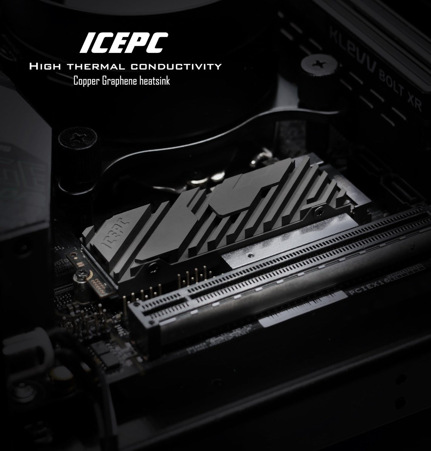 icepc M.2 NVME SSD 2242 Heatsink Copper Graphene Cooling Heatsink with Thermal Silicone Pad Full-Cover Efficient Radiator
