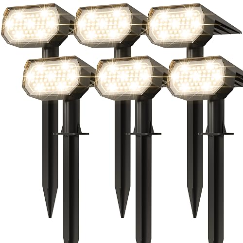 Ensenior Solar Spotlights Outdoor, 56 LEDs Brightness Adjustable 3000K LED Solar Garden Lights, Halloween Christmas Landscape Lighting