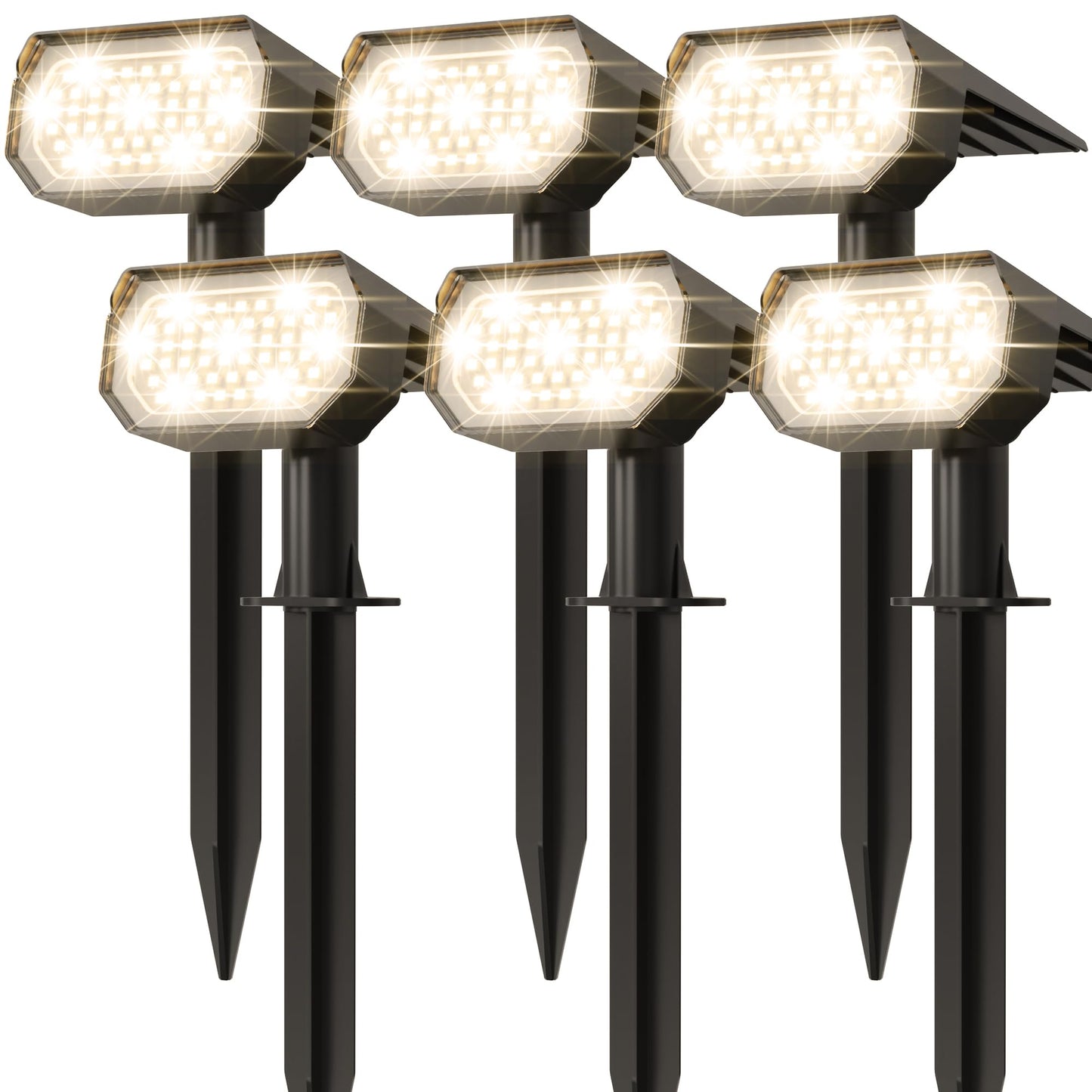 Ensenior Solar Spotlights Outdoor, 56 LEDs Brightness Adjustable 3000K LED Solar Garden Lights, Halloween Christmas Landscape Lighting