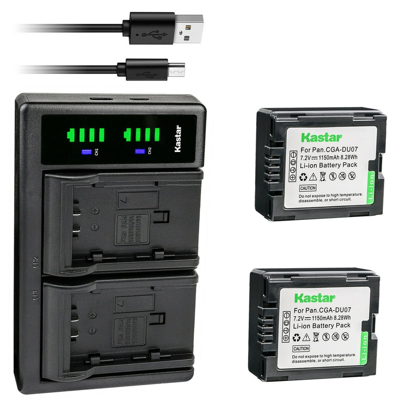 Kastar 2-Pack Battery and LTD2 USB Charger Compatible with Panasonic PV-GS59, PV-GS65, PV-GS70, PV-GS75, PV-GS80, PV-GS83, PV-GS85, PV-GS120