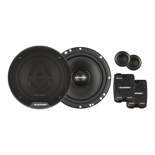 BLAUPUNKT BPS-E650C 6.5" 120W Component Car Speakers with Silk Dome Tweeters, High-Pass/Low-Pass Crossover, and Sleek Design Bundle with Gravity Magnet Phone Holder