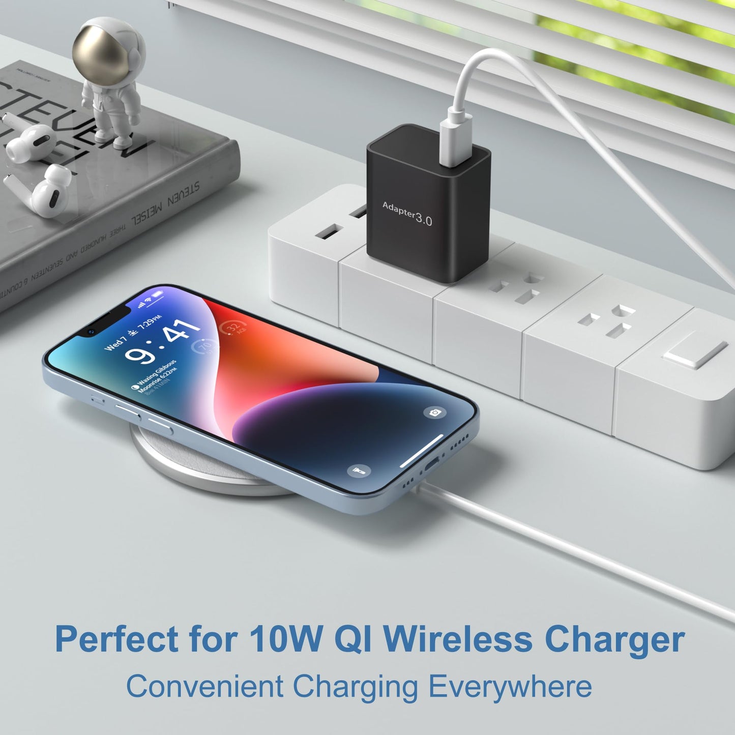 USB Charger Block 5pack, OKRAY 18W Fast Charging 3.0 Quick Charge USB Wall Plug Type A Box Travel Power Adapter for Wireless Charger, Samsung Galaxy