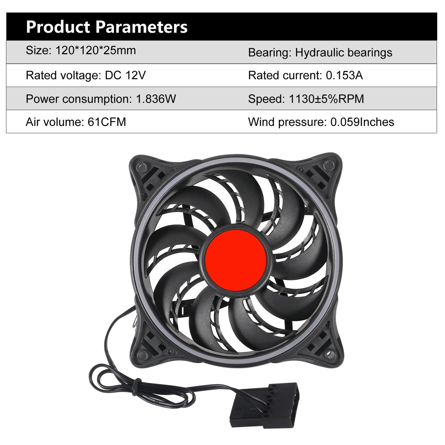 UMLIFE 2PACK DC 12V RGB LED Low Noise PC case Fan 12cm, 12025 DC brushless Fan 120mm with Hydraulic Bearing for Gaming PC Cases, 120mm Silent RGB
