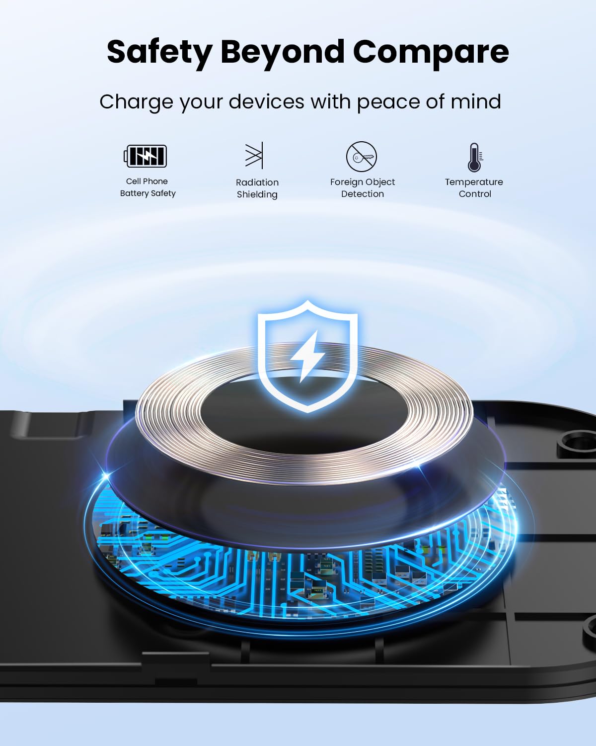 TAMOXI Wireless Charger, 10W Max Dual Charging Pad for iPhone 17/16/15/14/13/12/11/XR/X/8, Airpods 4/3/2/Pro, Samsung Galaxy S25/S24/S23/S22/S21, QC