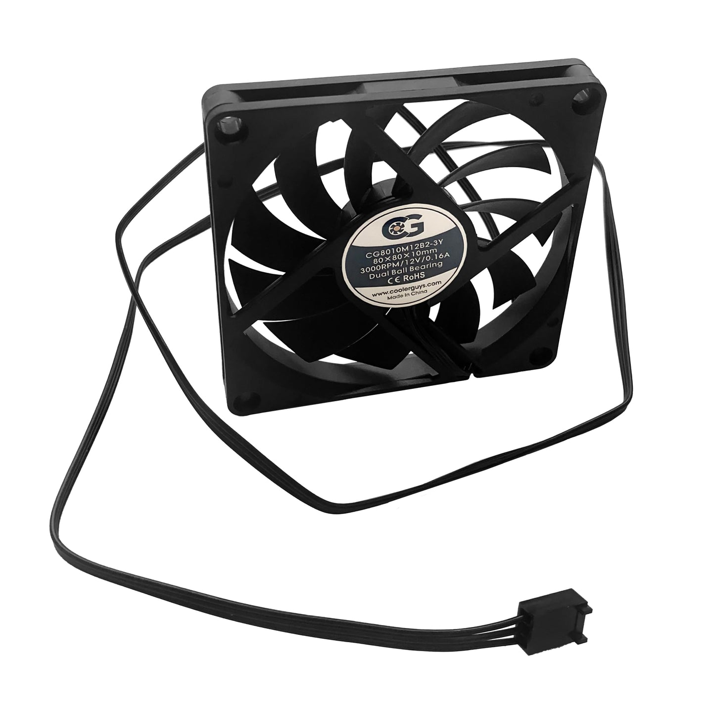 Coolerguys 80x80x10mm 12 VDC 3Pin Medium Speed Fan CG8010M12B2-3Y