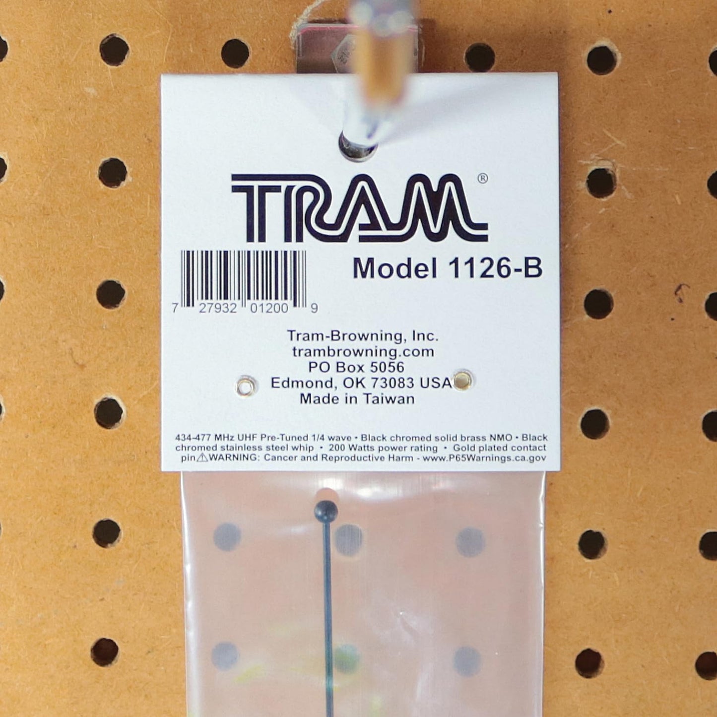 Tram® 200-Watt Pretuned 410 MHz to 490 MHz Black-Nut-Type Quarter-Wave Antenna with NMO Mounting