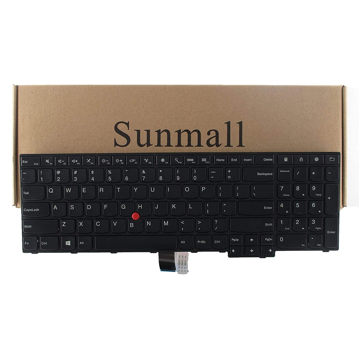 SUNMALL Laptop Keyboard Replacement with Frame Compatible with Lenovo Thinkpad E550 E550C E555 E560 E565 Series Laptop Black US Layout