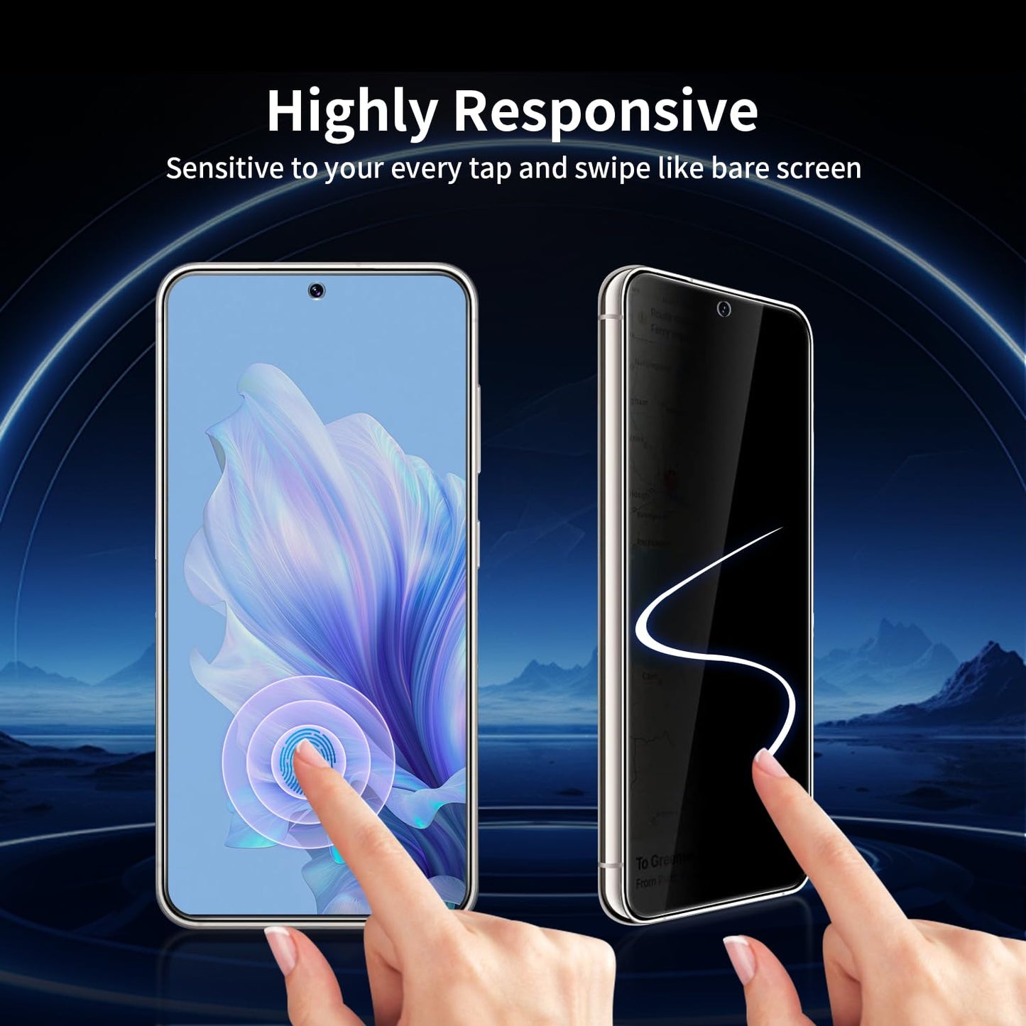 XJFK 3+2 Pack Privacy Screen Protector And Camera Lens Protection for Galaxy S25 5G, Anti-Spy 9H Hardness Support Fingerprint Unlock Tempered Glass