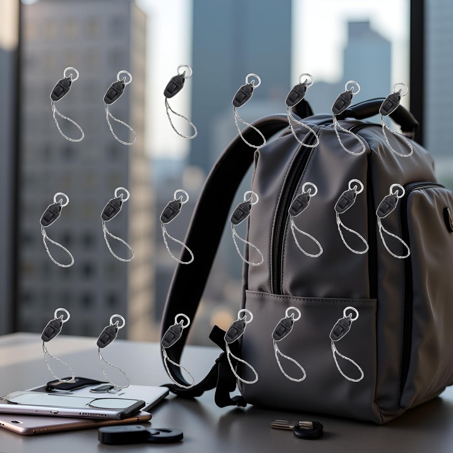 YLiiii 20Pcs/lot Black Detachable Buckle Mobile Phone Accessories Pendant Buckle Small Sling Anti-Lost Lanyard Cords Hanging Head Keychains Hooks
