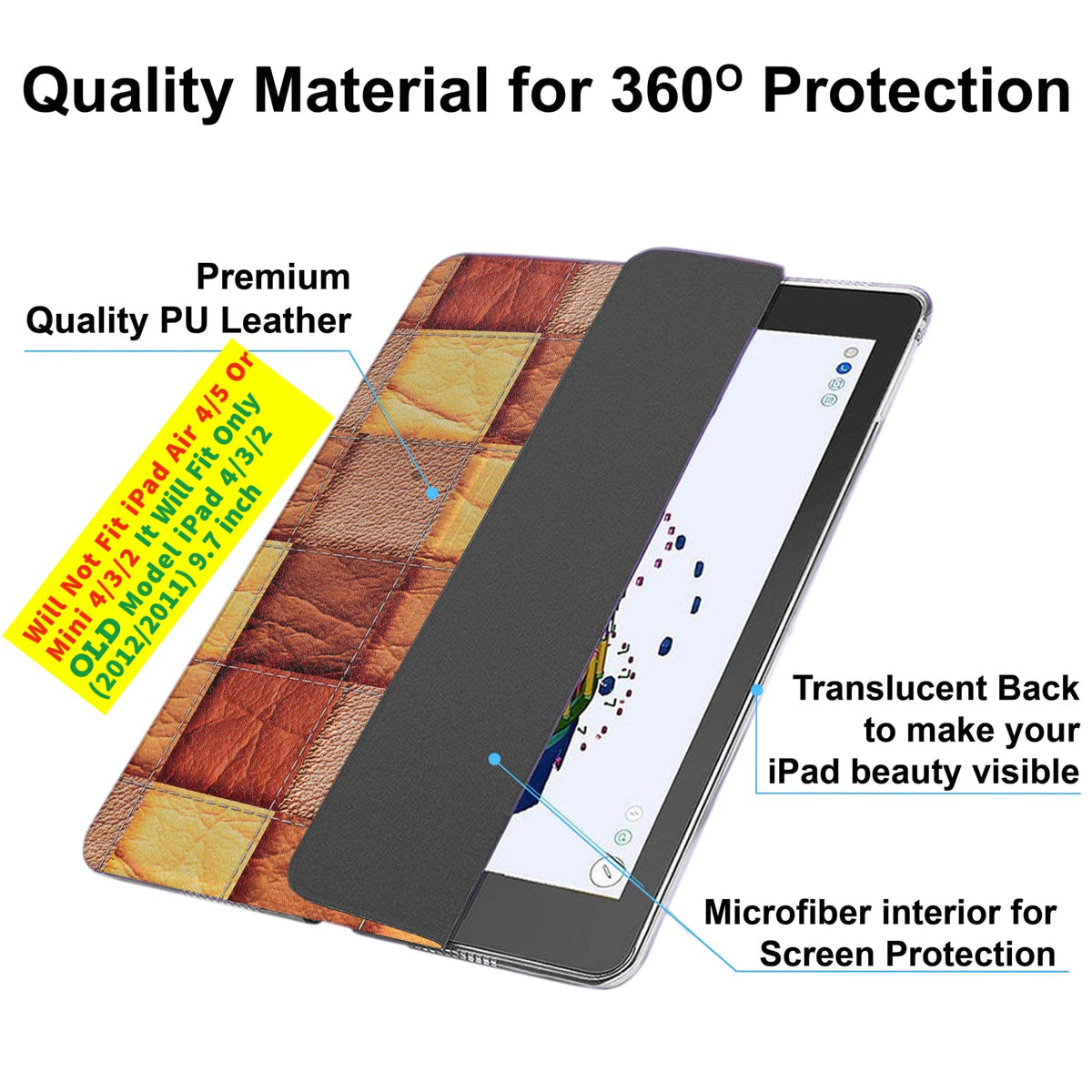 DuraSafe Cases for iPad 2 3 4 Generation [iPad 4th iPad 3rd iPad 2nd Old Model ] 9.7 Inch A1458 A1416 A1395