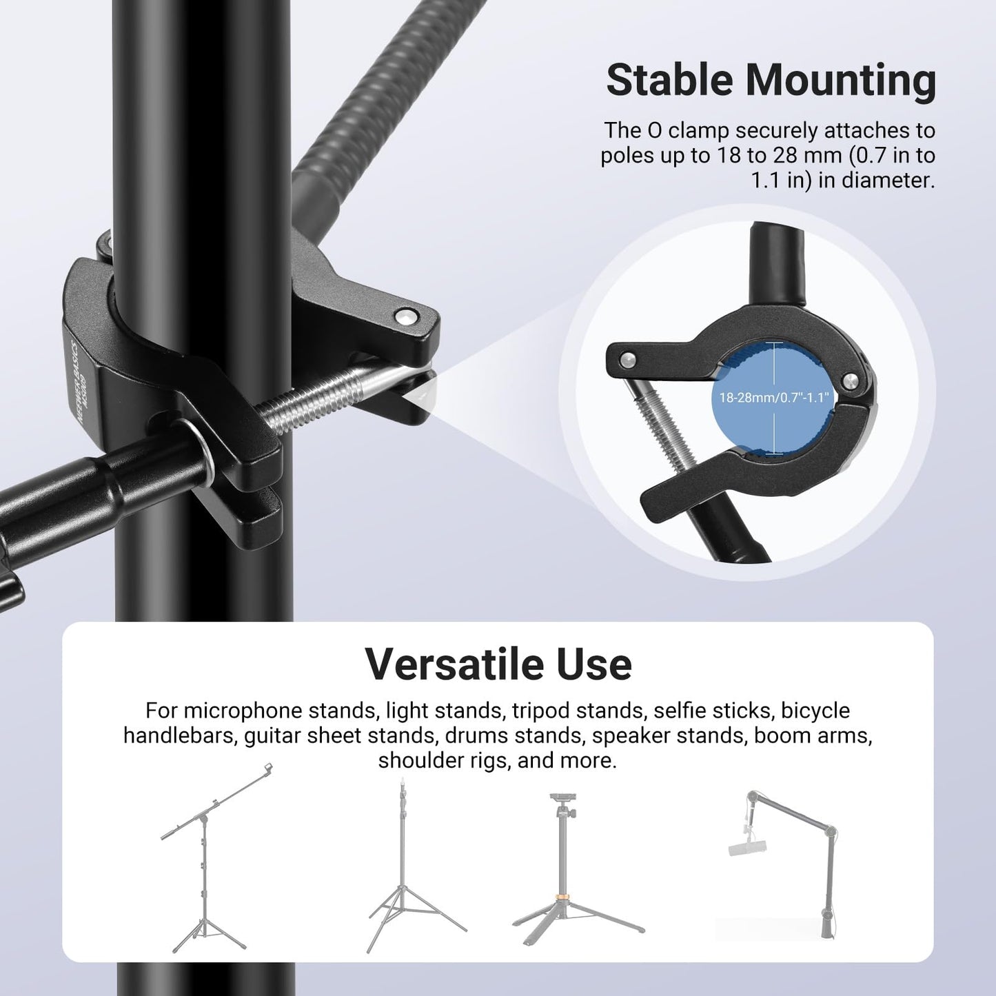 NEEWER BASICS Magnetic Phone Holder for Mic Stand with Flexible Tube, Magnet Adjustable Boom Pole Arm Mount Compatible with iPhone Android Samsung for