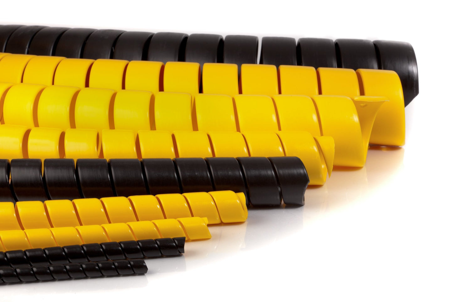 Caplugs SPPC Series - Safeplast Safe-Spiral Pre-Cut Spiral Wrap, Hose & Cable Protector, Yellow HD-PE, 2.0" OD x 10' Pre-Cut Lengths, Hydraulic