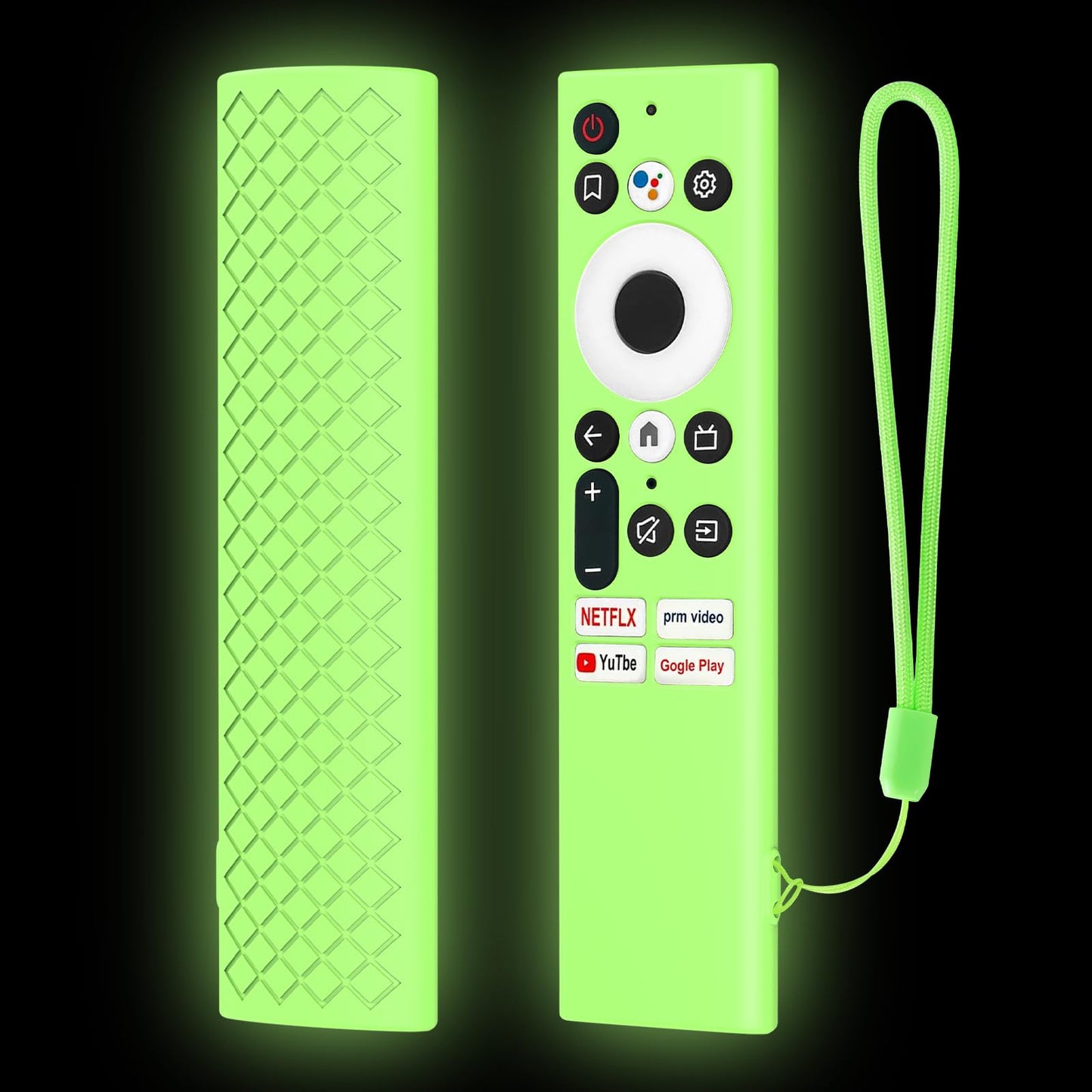LEFXMOPHY Glow Case for Skyworth 55Q20 TC9010 TC9012 RHA-T2 Remote Control Silicone Cover Protective Sleeve Glow in Dark?Lime Green