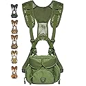 Binocular Harness Chest Pack - Lightweight Bino Harness with Rangefinder Pouch, Silent Hunting Chest Rig and Binocular Case w/ MOLLE system, Veteran