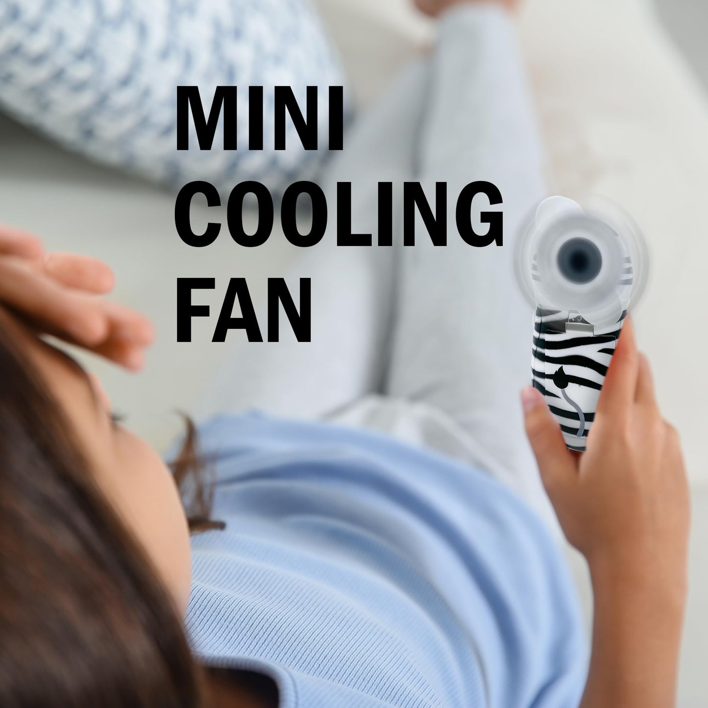 Flipo Luminals Small Personal Handheld Fan, Set of 4 Mini Portable Battery Operated Cordless Hand Fans AA-Battery Powered Pocket Fan for Personal