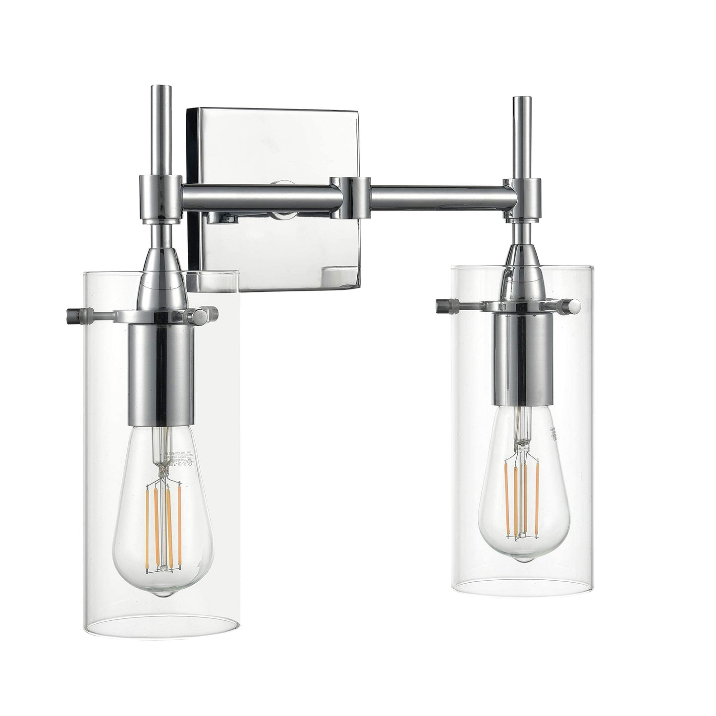Linea di Liara Effimero Modern Farmhouse Bathroom Vanity Lights Fixtures 2 Lights Over Mirror Chrome Vanity Lights for Bathroom Light Fixtures