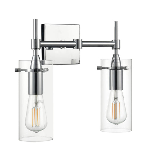 Linea di Liara Effimero Modern Farmhouse Bathroom Vanity Lights Fixtures 2 Lights Over Mirror Chrome Vanity Lights for Bathroom Light Fixtures