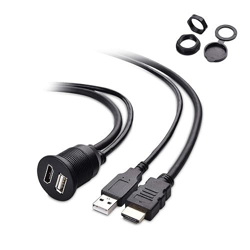 Cable Matters Car Stereo HDMI and USB Port Extender Cable/USB HDMI Car Mount Cable - 3 Feet