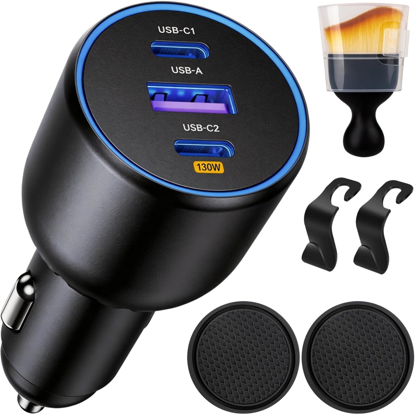 220W Car Charger Super Fast Charging Cigarette Lighter USB Phone Accessories Charger Adapter with QC USB c Type c PD Universal Quick Charge Multi 3