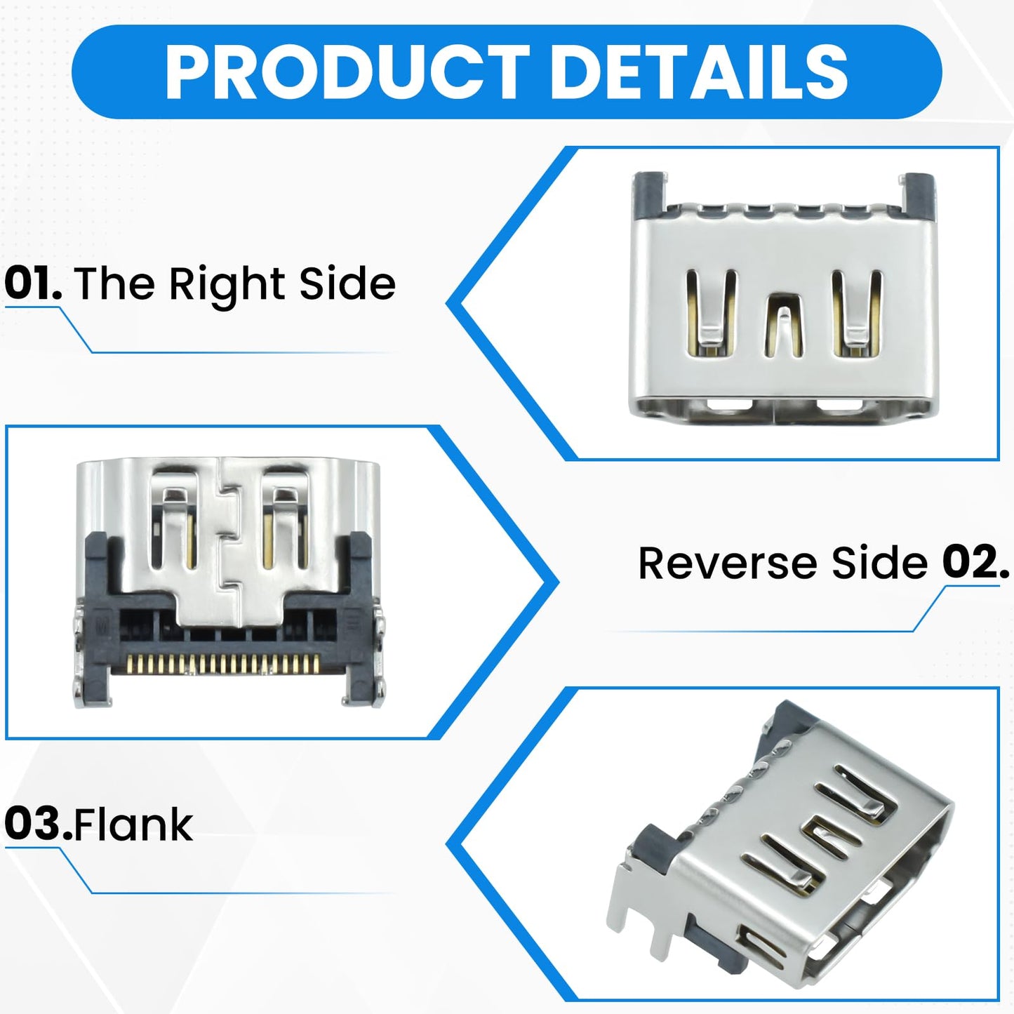 SATUY 3 Pcs HDMI Port Replacement for PS5, HDMI Port Socket Connector for Playstation 5, HDMI Socket Jack Interface Connector Repair Tool Kit for PS5