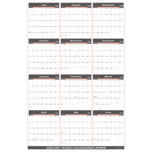 Vibrant Focus 2024-2025 Yearly Wall Calendar - 2024-2025 Wall Calendar, 2024-2025 Yearly Wall Calendar&Planner with Thick Paper, July 2024 - June