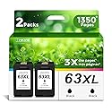Ankink 63XL Ink Cartridges Replacement for HP 63 XL (Black 2-Pack) Work with HP63 3830 4650 4652 4655 5200 5252 5255 5258 4520 4512 1112 2132 3630