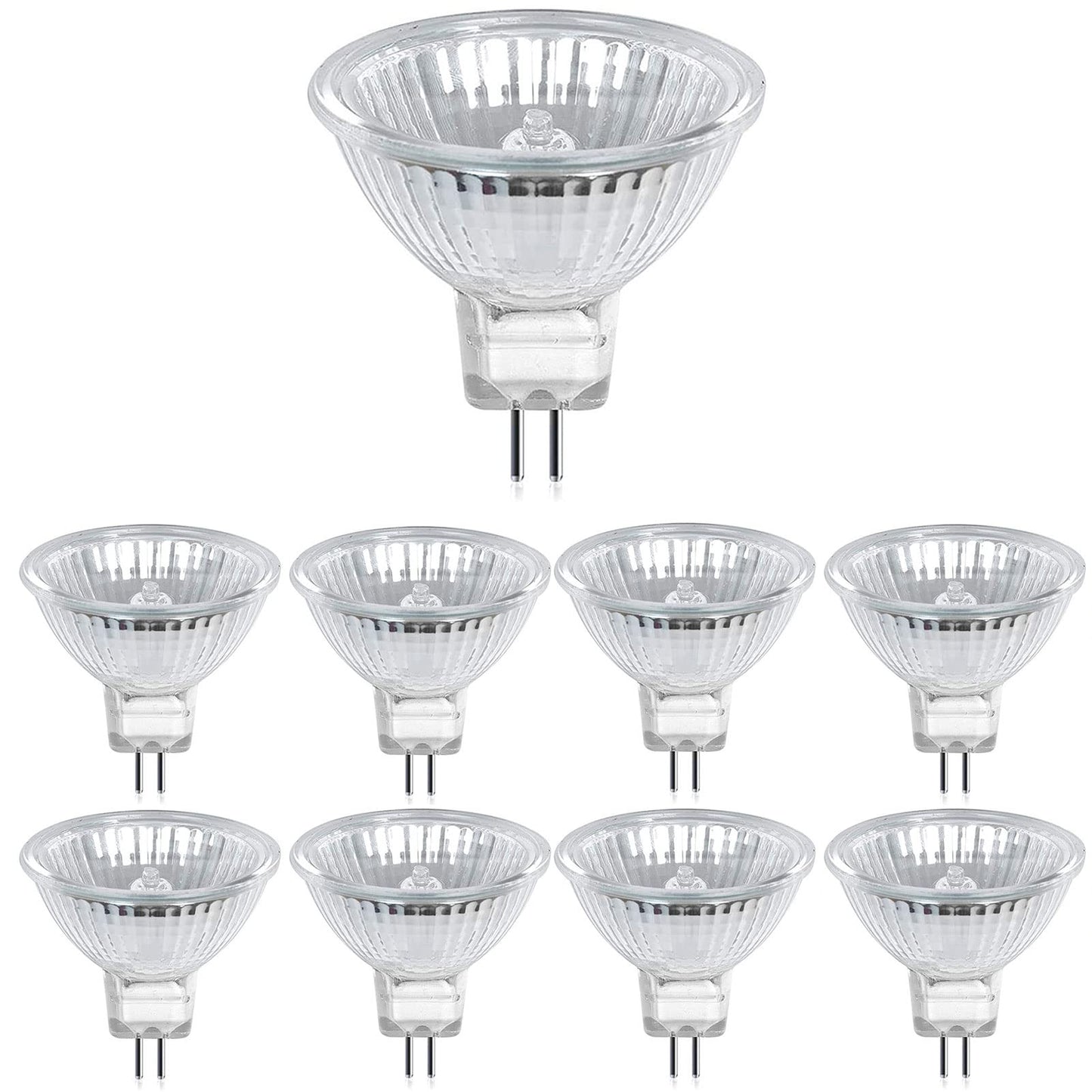 MR16 35W GU5.3 Halogen Light Bulbs 480 Lumens 12 Volt Warm White 2700K, Dimmable with Clear Glass Cover, Perfect for Landscape and Track Lighting 8