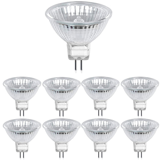 MR16 35W GU5.3 Halogen Light Bulbs 480 Lumens 12 Volt Warm White 2700K, Dimmable with Clear Glass Cover, Perfect for Landscape and Track Lighting 8