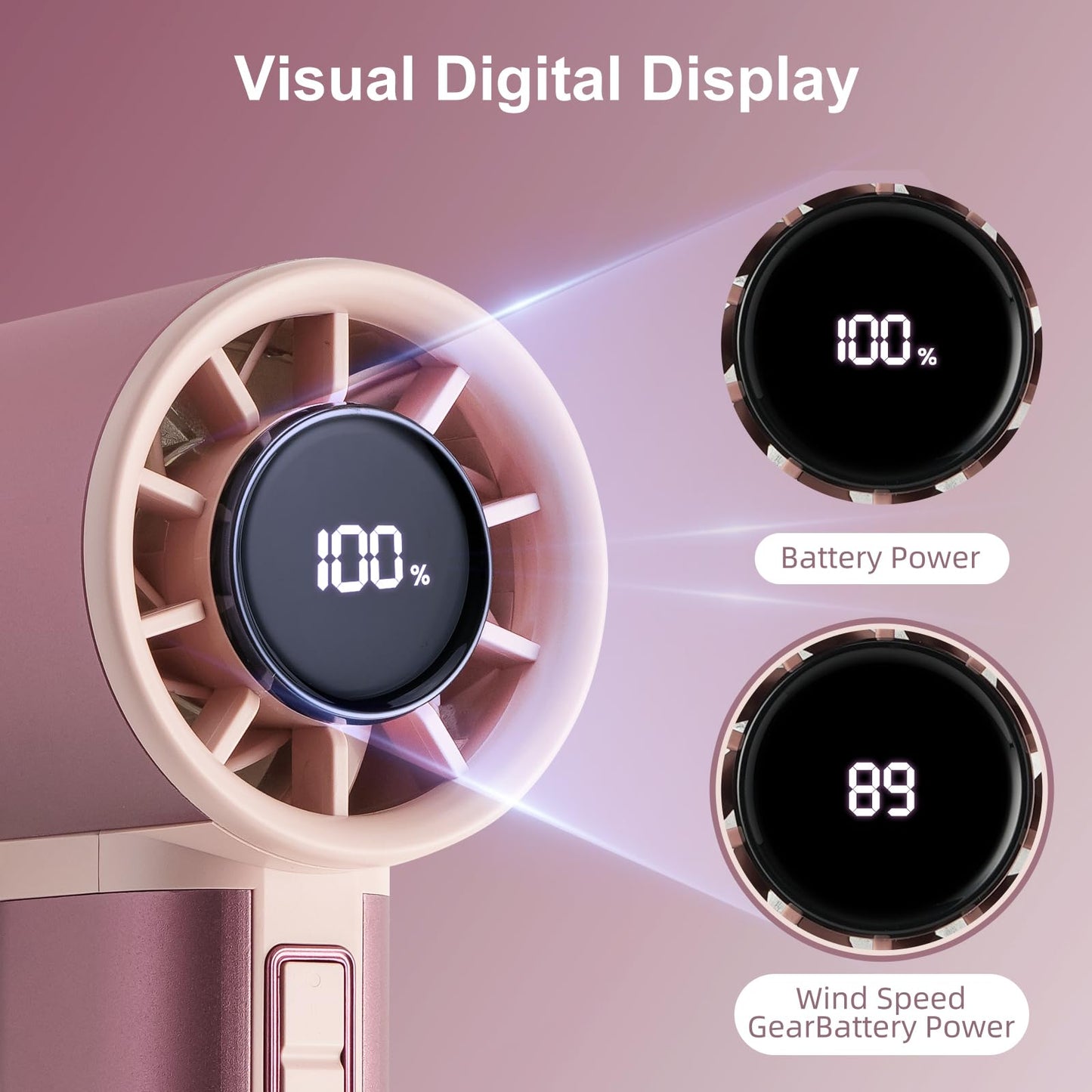 Sowmow Handheld Turbo Fan with 1-100 Speed - 15H Max Cooling Mini Portable Fan, Metal Personal Air Cooler for Commute and Travel, Gifts for Men