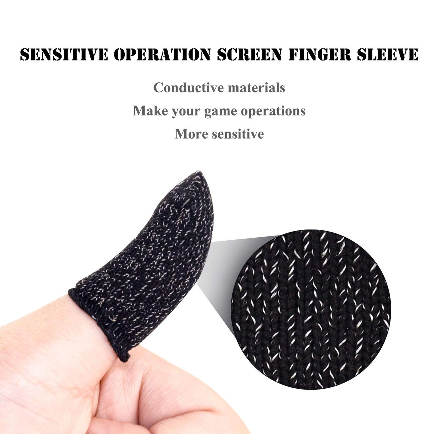 Newseego for Mobile Game Controller Finger Sleeve Sets [6 Pack], Anti-Sweat Breathable Full Touch Screen Sensitive Shoot Aim Joysticks Finger Set