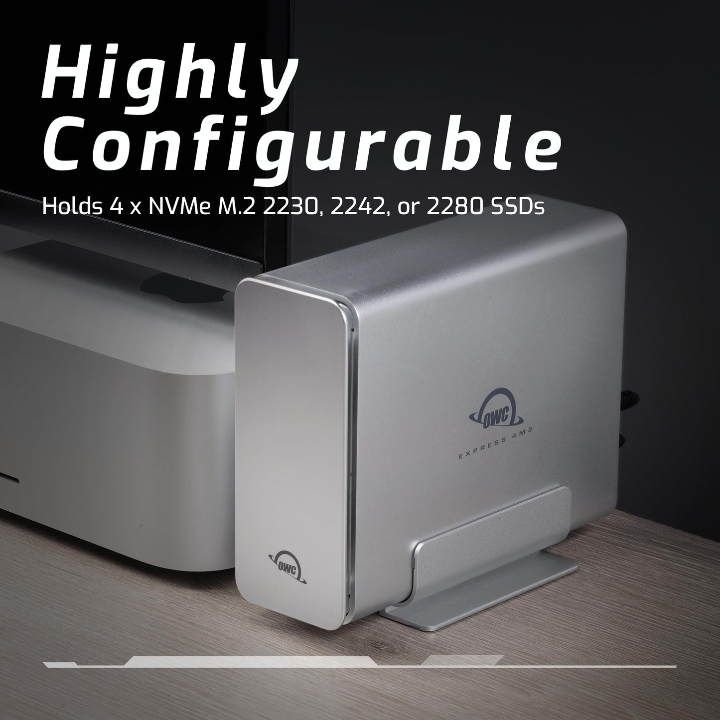OWC Express 4M2 Four-Slot USB4 (40Gb/s) RAID Storage Enclosure for NVMe M.2 2230/2242/2280 SSDs (Enclosure Only)