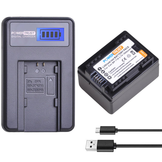 PowerTrust 1Pack BP-718 BP718 Battery + LCD USB Charger for Canon BP-709,BP-745,BP-727,CG-700 HFR80, HFR82, HFR800, HFR70, HFR72, HFR700, HFM500