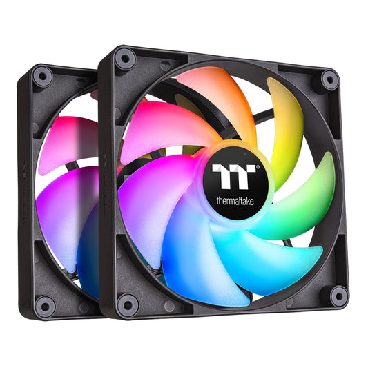 Thermaltake CT140 ARGB Sync PC Cooling Fan (2-Fan Pack), 5V Motherboard Sync, 16.8 Million Colors 9 Addressable LEDs, 140 mm Hydraulic Bearing