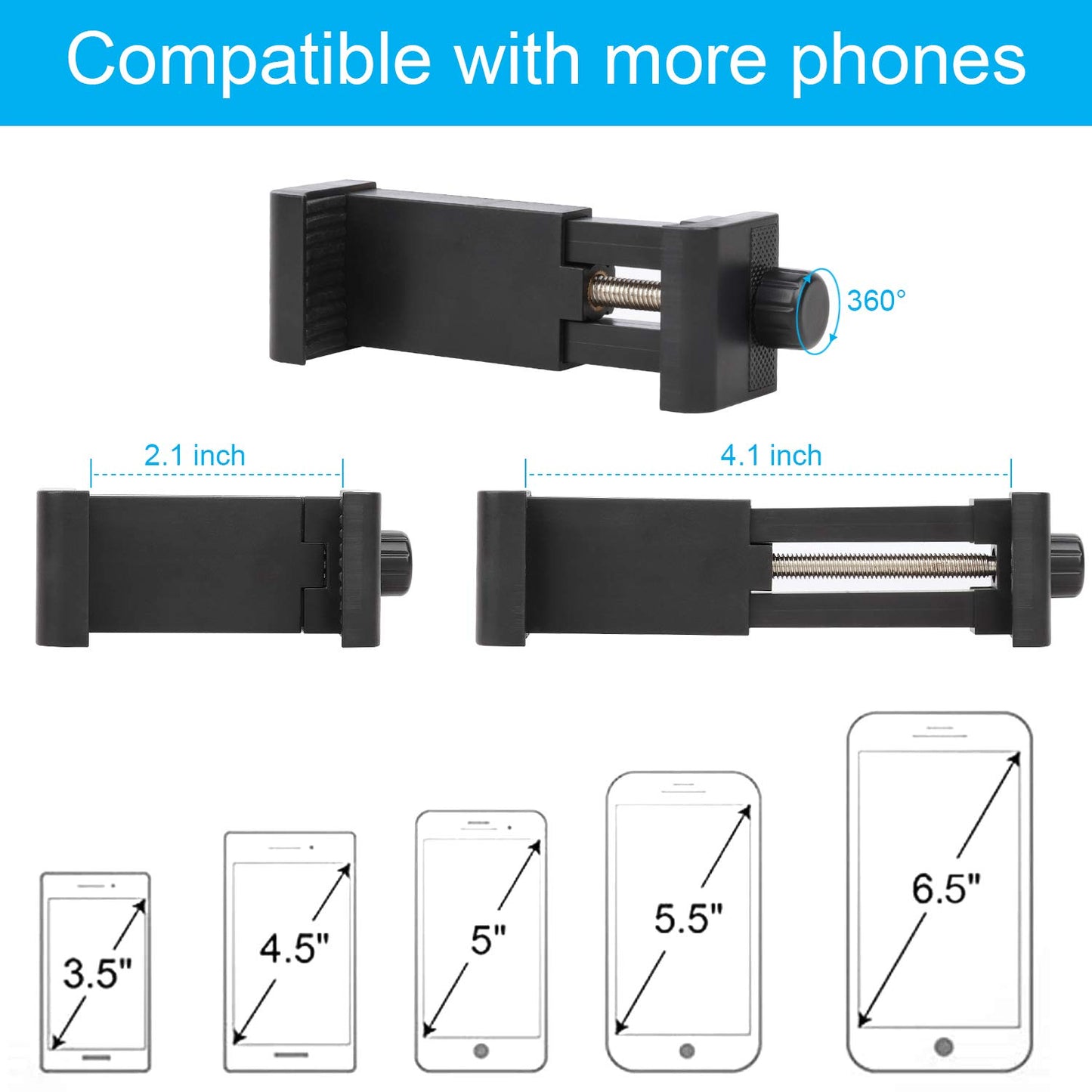 iTODOS Portable Flexible Cell Phone Holder Stand for Treadmill, Spin Bike, Stroller, Shopping Cart, Bed, Car, Kitchen, Desk, Compatible with iPhone