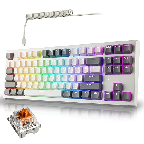 TECWARE Phantom+ Elite 87 Mechanical Gaming Keyboard | RGB LED Backlit | Hot Swappable Wraith Brown Switches | 87 Key TKL Layout | Thocky Sound