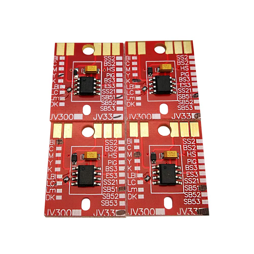 Ubrand Permanent Chip Compatible with Mimaki JV33 SB51 Cartridge 4 Colors CMYK