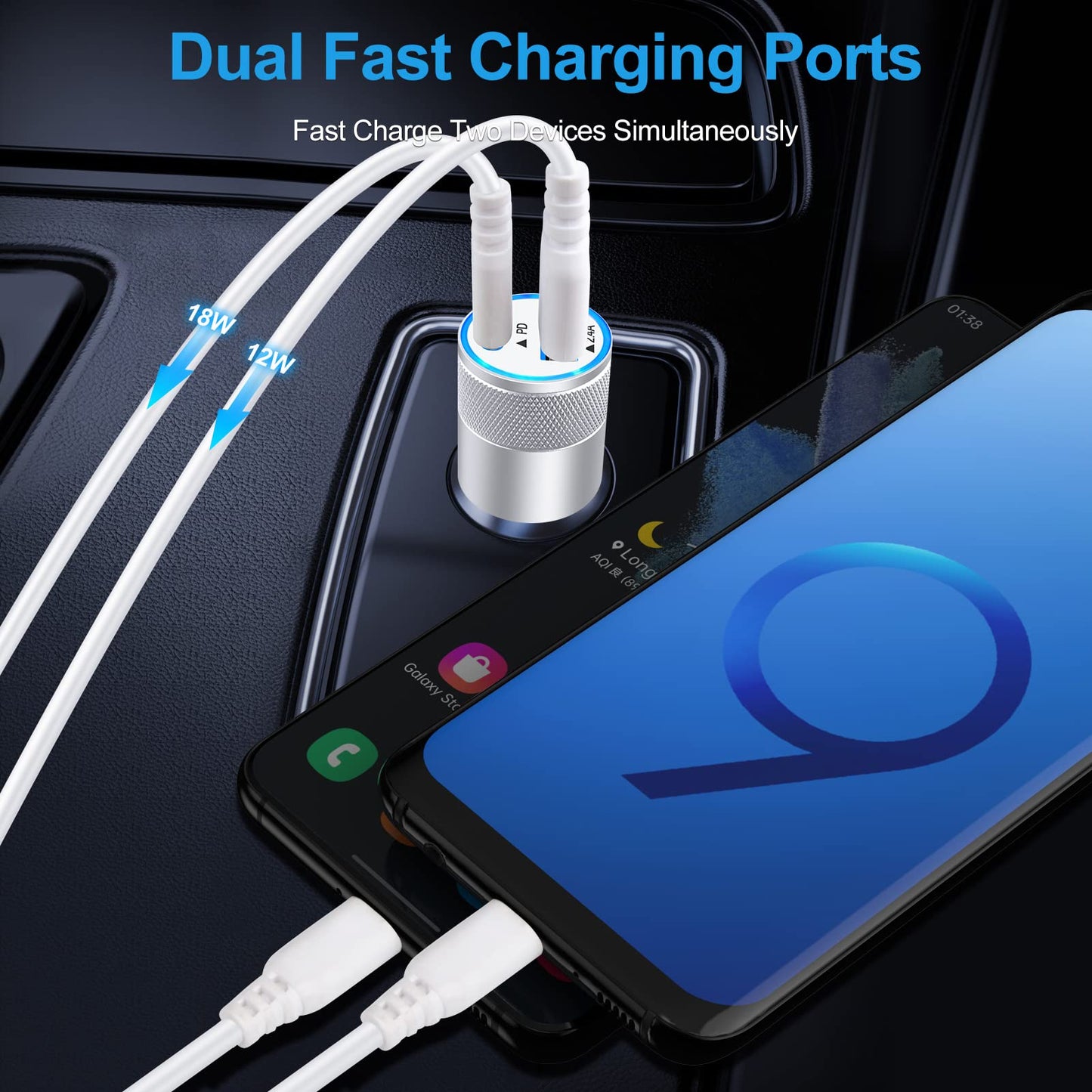 Android Type C Pixel Fast Wall Charger fo,20W PD USB C Charger Box 30W Car Adapter 6FT USB C-C Cable