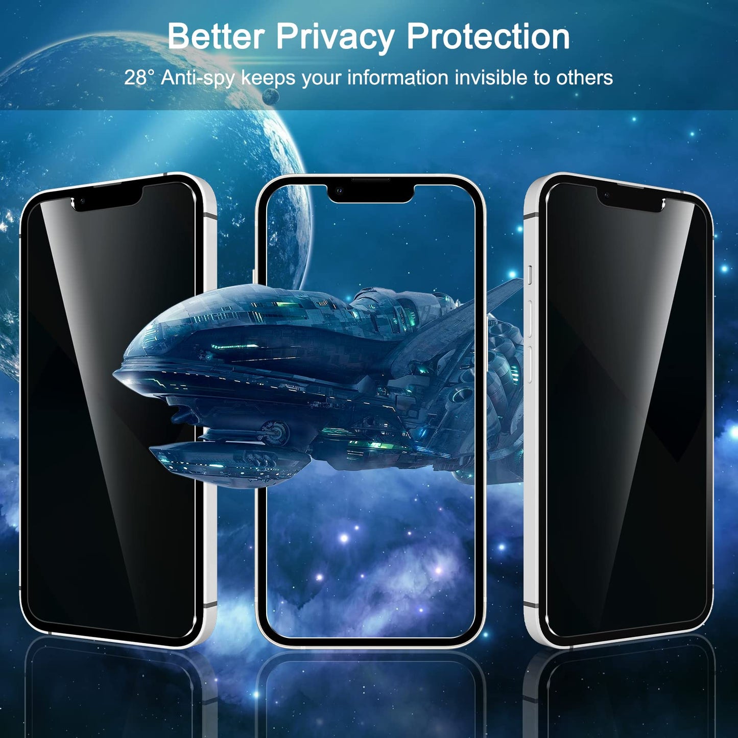 WHPXJY [2 Pack] for iPhone 13 Privacy Screen Protector Compatible with iPhone 13 Pro/14, Anti-Spy Tempered Glass Film, Touch Sensitive, No Air