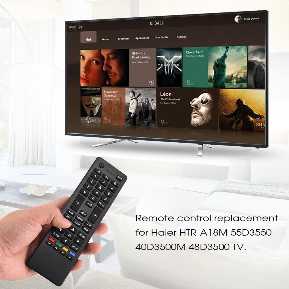 Universal Remote Control Fit for HTR-A18M TV, Remote Control Replacement for Smart TV HTR-A18M 55D3550 40D3500M 48D3500