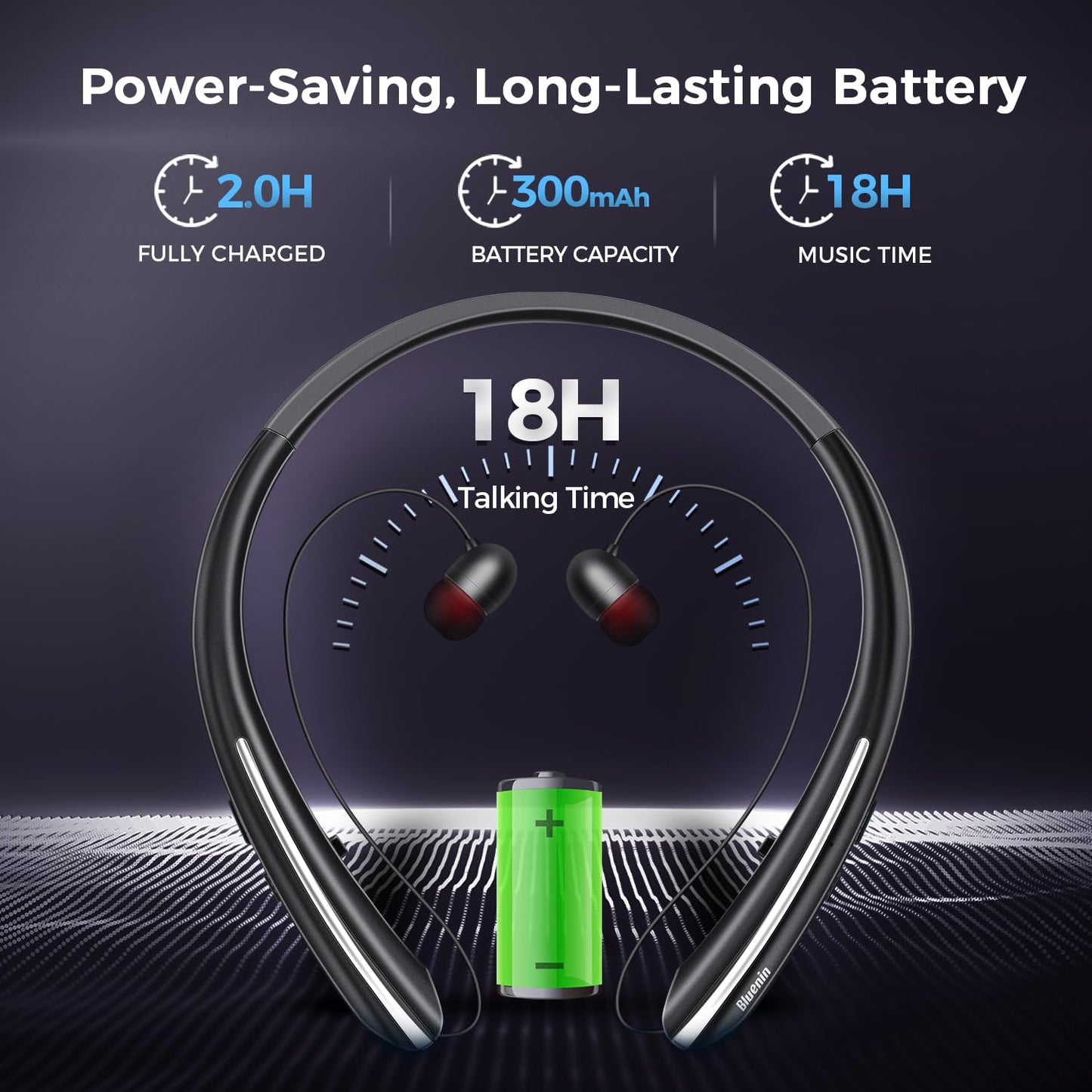 Neckband Bluetooth Headphones, Bluetooth 5.4 Wireless Headphone with Retractable Earbud,CVC8.0 Noise Cancelling, 16Hrs Playtime, Around The Neck…